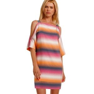 NWT Trina Turk Cold Shoulder Stripe Dress